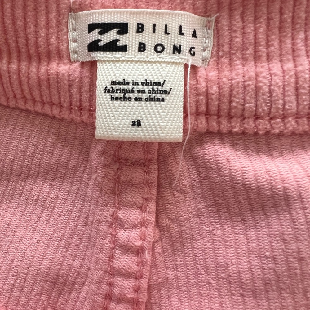 New With Tags Billabong Coral Pink Corduroy Shorts - Picture 2 of 5